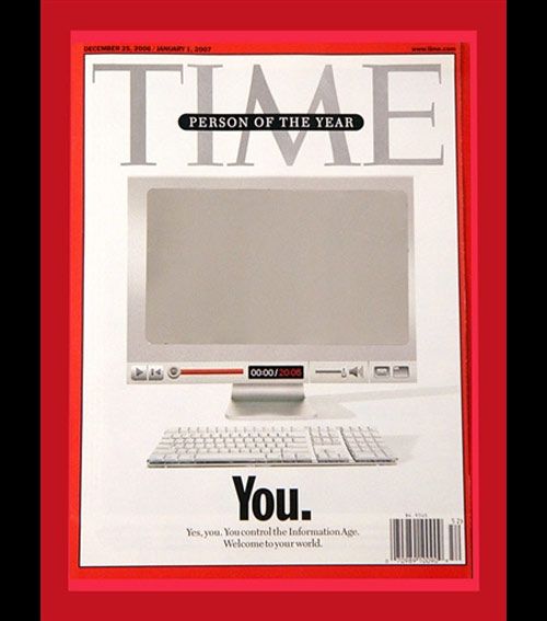 L'homme de l'année c'est Vous , selon Time magazine en 2012